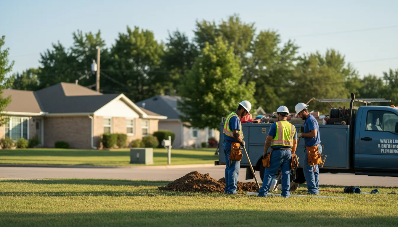 Residential water line and bathroom plumbing service in Goshen, OH